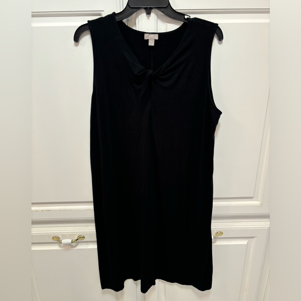 J. Jill Black Sleeveless Twist Neckline Knee Length Dress Women’s Size L